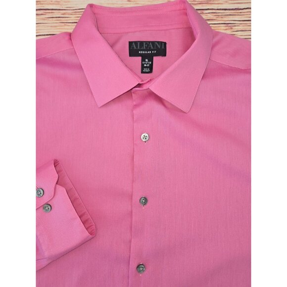 Alfani Mens Pink Long Sleeve Dress Shirt XL Regular Fit - Picture 4 of 7